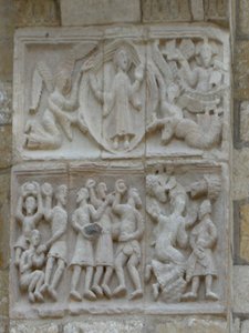 Reliëf met afbeelding van de steniging van St. Stefanus door French School